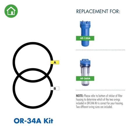 Culligan OR-34A Filter Housing O-ring, Rubber, Black, For: HF-150, HF-160, HF-360, 45025, 46764, 49560 Water Filters