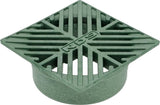 NDS 07 Drain Grate, 5 in Dia, 4.56 in L, 4.56 in W, Square, 3/16 in Grate Opening, HDPE, Green