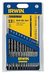 Irwin 73136 Drill Bit Set, Fractional, 13-Piece, M2 Steel, Black/Gold Oxide