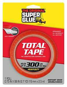 Superglue Corp 11710506 Mounting Tape, 98 in L, 3/4 in W, Clear
