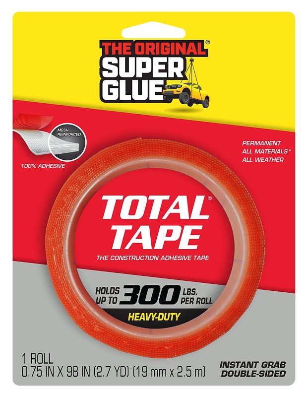 Superglue Corp 11710506 Mounting Tape, 98 in L, 3/4 in W, Clear