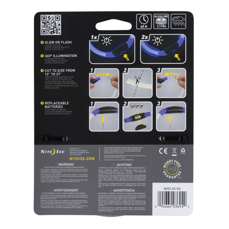 NECKLACE SAFETY LED BLUE, Pack of 6