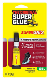 The Original Super Glue SUPERUNIX 11710504 Universal Instant Adhesive, Gel, Characteristic, Clear, 3 g