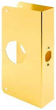 Prime-Line U 9548 Lock and Door Reinforcer, 2-3/8 in Backset, 1-3/4 in Thick Door, Brass, 3-7/8 in W, 2-1/8 in Bore