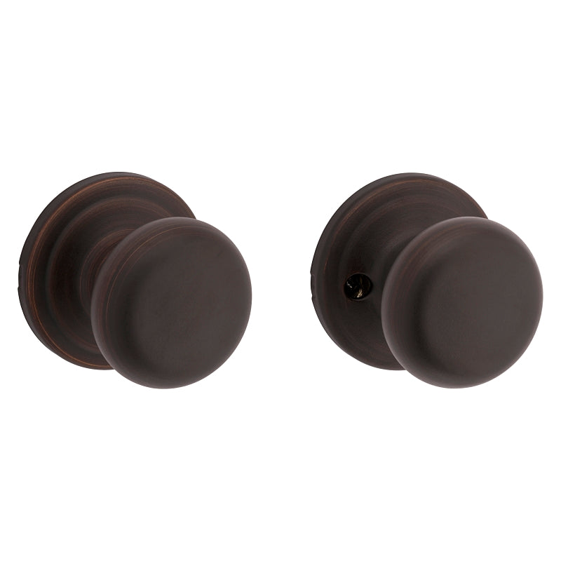 Kwikset 720J 11PCP6AL Passage Knob, Venetian Bronze, 1-3/8 to 1-3/4 in Thick Door, 2-1/4 in Strike