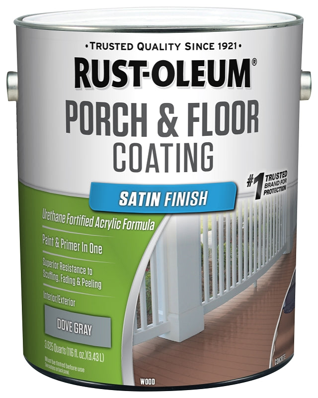 Rust-Oleum 320417 Porch and Floor Coating, Dove Gray, Liquid, 1 gal, Can, Pack of 2