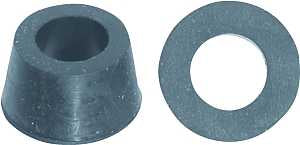 Danco 38805B Faucet Washer, Cone, 11/32 in ID x 23/32 in OD Dia, 3/8 in Thick, Rubber, Pack of 5