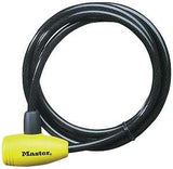Master Lock 8154DPF Flexible Cable Lock, Keyed Different Key, Steel Shackle, Steel Body