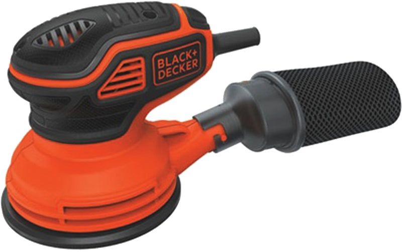 Black+Decker BDERO600 Random Orbit Sander, 2.6 A, 5 in Pad/Disc, Includes: (1) Sheet Sandpaper and (1) Dust Bag