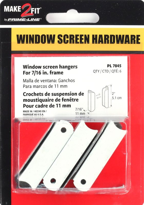Make-2-Fit PL 7845 Screen Frame Top Hanger, Aluminum, Painted, White, For: 7/16 in Screen Frame