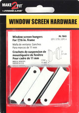 Make-2-Fit PL 7845 Screen Frame Top Hanger, Aluminum, Painted, White, For: 7/16 in Screen Frame