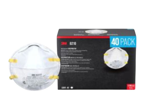 3M 8210PH40-DC Respirator, One-Size Mask, N95, P95 Filter Class, 95 % Filter Efficiency, White