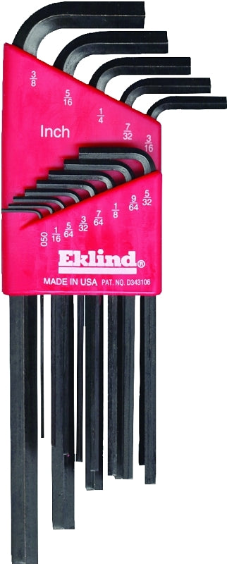Eklind 10213 Hex Key Set, Includes: 0.05 to 3/8 in Keys, 13-Piece, Black