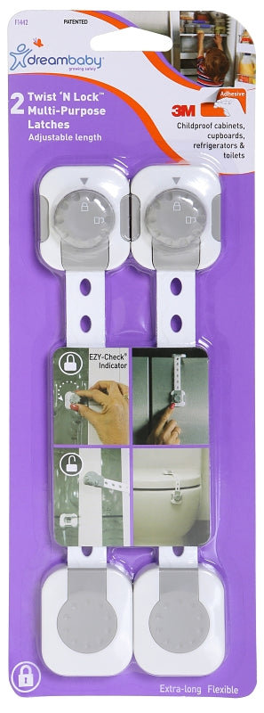 Dreambaby L1442 Multi-Purpose Latch, Plastic, Gray/White