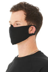 Bella+Canvas ST323 Lightweight Fabric Face Cover, One-Size, Heather CVC, Black, Disposable