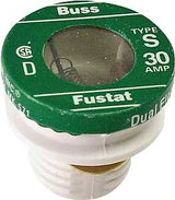 Bussmann S-30 Plug Fuse, 30 A, 125 V, Time Delay Fuse, 10 kA Interrupt, Low Voltage