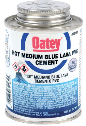 Oatey 32161 Solvent Cement, 8 oz, Can, Liquid, Blue