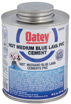 Oatey 32162 Solvent Cement, 16 oz, Can, Liquid, Blue