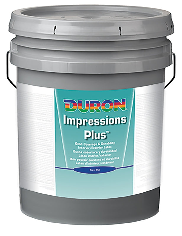 Duron DU30W1051-20 Paint, Flat Sheen, White, 5 gal, 350 to 400 sq-ft/gal Coverage Area