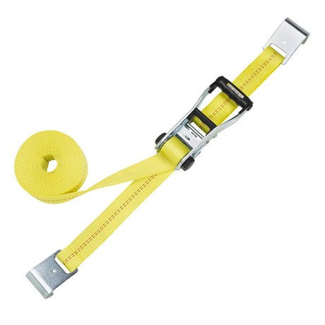 SmartStrap 263 Stamped Rail Tie-Down, 2 in W, 27 ft L, Polyester/Steel, Yellow, 3333 lb, Flat Hook End Fitting