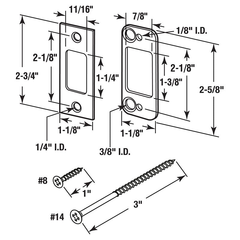 Defender Security E 2483 Lock Plug, 2-3/4 in L, 1-1/8 in W, Steel, Satin Nickel