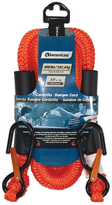 SecureLine CZB5 Stretch Rope, 8 mm Dia, 5 ft L, Polypropylene, Orange, 400 lb Working Load