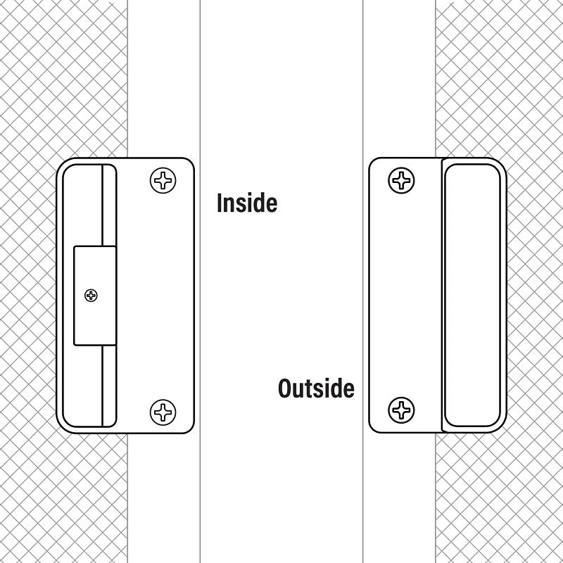 Prime-Line A 151 Door Latch and Pull, 2-1/8 in W, Plastic/Steel