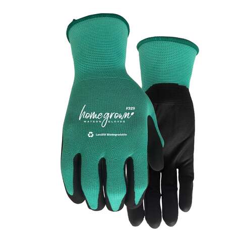 Watson Gloves Home Grown S Nylon Jade Black/Green Dipped Gloves