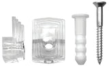 OOK 50224 Mirror Clip Set, 1/8 in L Dimensions, 20 lb, Plastic, Clear, Wall, 10/PK