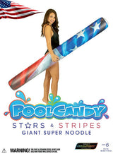 PoolCandy Stars and Stripes Series US1724US Giant-Size American-Flag Pool Noodle, Cylindrical, PVC, Blue/Red/White
