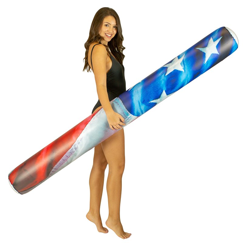 PoolCandy Stars and Stripes Series US1724US Giant-Size American-Flag Pool Noodle, Cylindrical, PVC, Blue/Red/White
