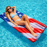 PoolCandy Stars and Stripes Series US4402US Deluxe-Size American-Flag Pool Raft, PVC, Blue/Red/White