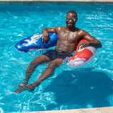 PoolCandy Stars and Stripes Series US2401US Jumbo-Size American-Flag Pool Sun Chair, PVC, Blue/Red/White