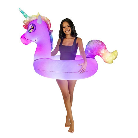 PoolCandy PC2942UNI Illuminated LED Pool Tube, Inflatable Profile, PVC, Multi-Color