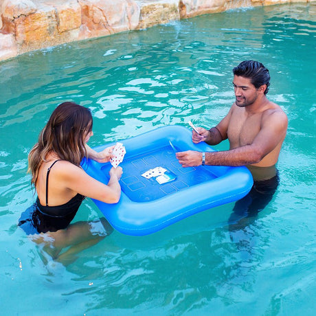 PoolCandy PC3213TBL Game Table, Inflatable Profile, Square, Vinyl, Blue