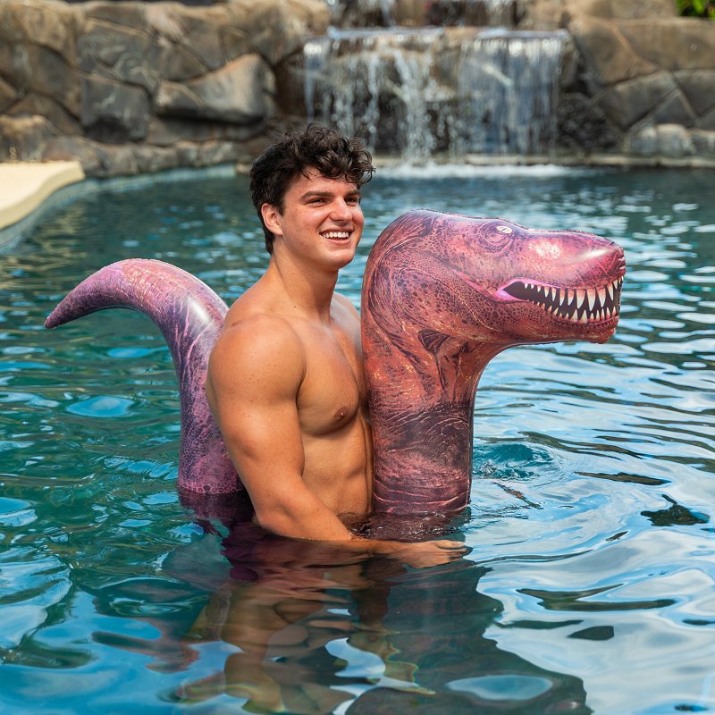 PoolCandy PC1740TR Ride-On Pool Noodle, T-Rex, PVC, Brown