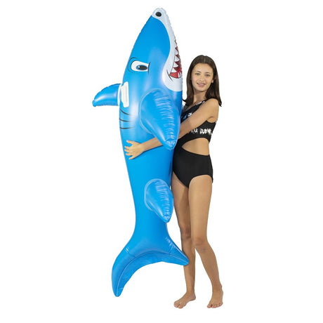 PoolCandy PC1760SHK Giant Ride-On, Inflatable Profile, Shark, PVC, Blue