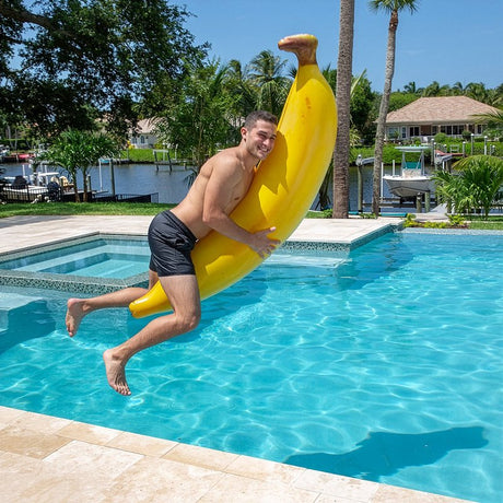 PoolCandy PC1523BN Pool Raft, Inflatable Profile, Banana, PVC