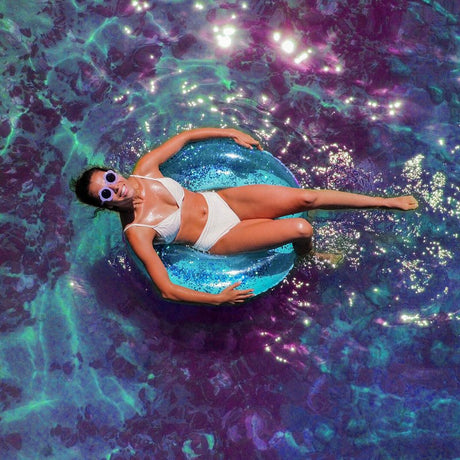 PoolCandy SplashParty Series PC2236AQG Beach and Pool Tube, Aqua Glitter
