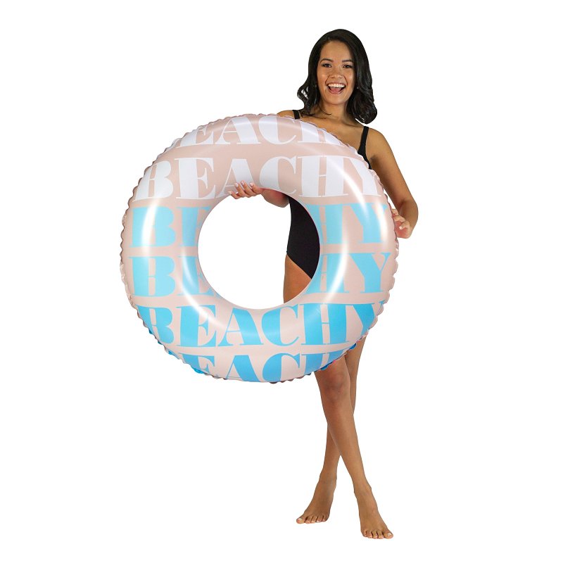 PoolCandy Good Vibes Series PC2036GV1 Pool Tube, Inflatable Profile, PVC, Light Blue