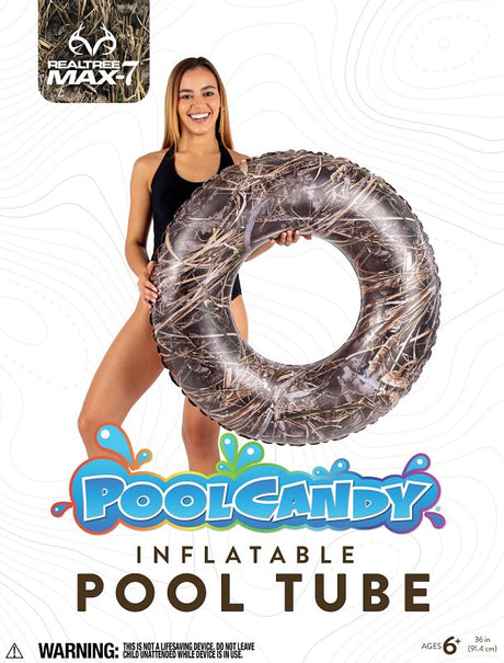 PoolCandy RealTree Max 7 Series RT2036MX7 Pool Tube, Inflatable Profile, Circular, PVC, Camo
