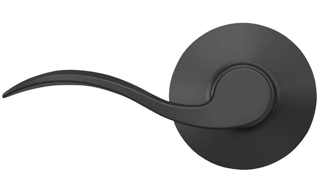 Schlage Accent Series F10GACC622 Passage Hall/Closet Door Handle, Lever Handle, Metal, Matte Black, Universal Hand