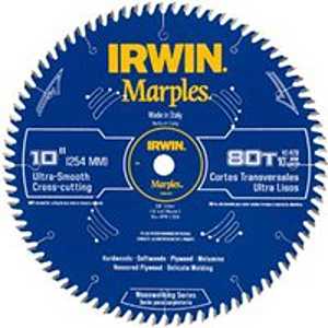 Irwin 1807370 Circular Saw Blade, 10 in Dia, 5/8 in Arbor, 80-Teeth, Carbide Cutting Edge