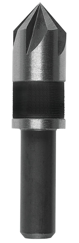 Irwin 1877715 Drill Bit, 3/8 in Dia, 1-5/8 in OAL, Countersink, 5-Flute, 1/4 in Dia Shank, Round Shank