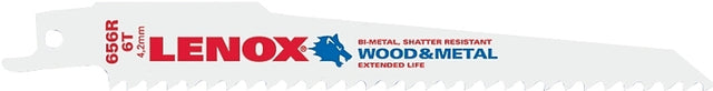 Lenox 20573S656R Reciprocating Saw Blade, Applicable Materials: Ferrous/Non-Ferrous Metal, Nail-Embedded Wood, 3/4 in W