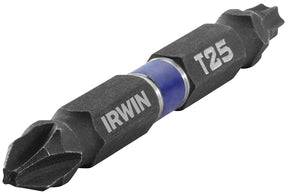 Irwin IWAF32DEP2T252 Power Bit, #2, T25 Drive, Phillips, Torx Drive, 1/4 in Shank, Hex Shank, 2 in L, Steel