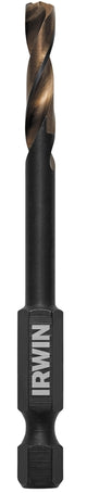 Irwin 1871028 Impact Drill Bit, 3/16 in Dia, 3-1/2 in OAL, Spiral Flute, 1/4 in Dia Shank, Hex Shank