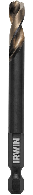 Irwin 1871041 Impact Drill Bit, 9/32 in Dia, 4-1/8 in OAL, Spiral Flute, 1/4 in Dia Shank, Hex Shank