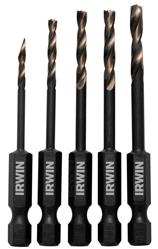 IRWIN 1881279 Drill Bit Set, 5-Piece, Steel, Black Oxide