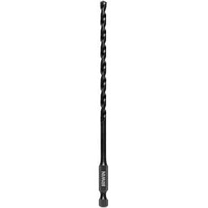 Irwin 1870546 Impact Drill Bit, 3/16 in Dia, 6 in OAL, 1-Flute, 1/4 in Dia Shank, Hex Shank